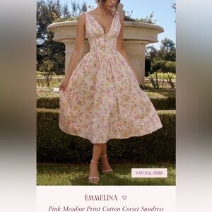 House of CB Pink Floral A-Line Dress